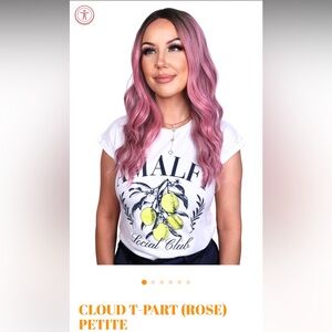 CSC PETITE Cloud T-Part Petite Wig (Rose) - Stylish Pink Wavy Futura Fiber BNWTL